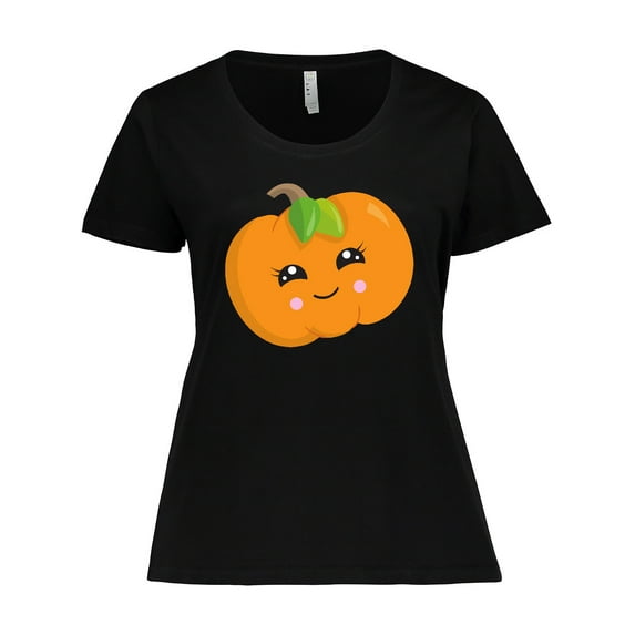 Inktastic Halloween Pumpkin, Trick or Treat, Smiling Pumpkin Women's Plus Size T-Shirt