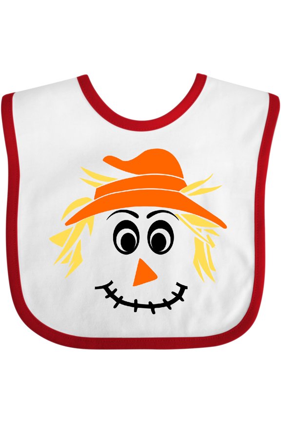 Halloween Scarecrow Male Face Boys or Girls Baby Bib