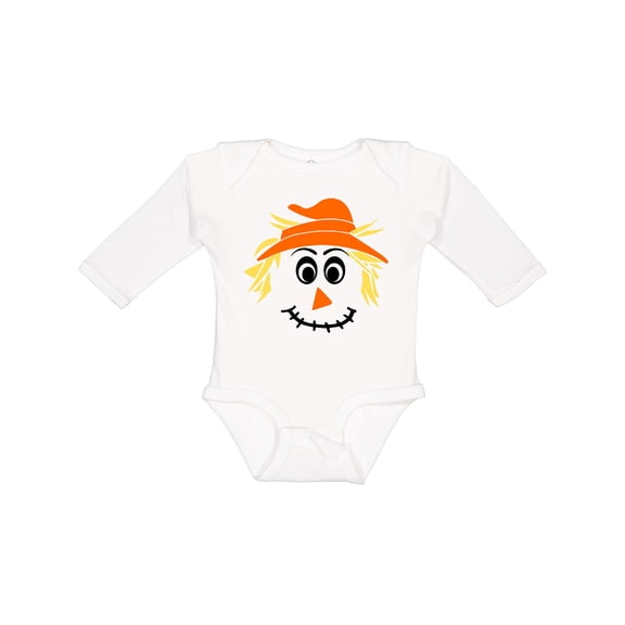 Inktastic Halloween Scarecrow Male Face Boys or Girls Long Sleeve Baby Bodysuit