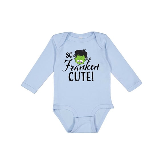 Inktastic Halloween So Franken Cute Boys or Girls Long Sleeve Baby Bodysuit
