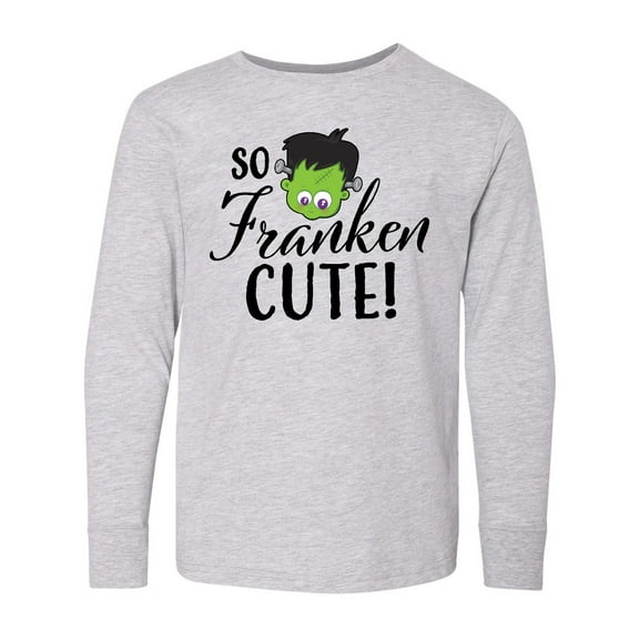 Inktastic Halloween So Franken Cute Long Sleeve Youth T-Shirt