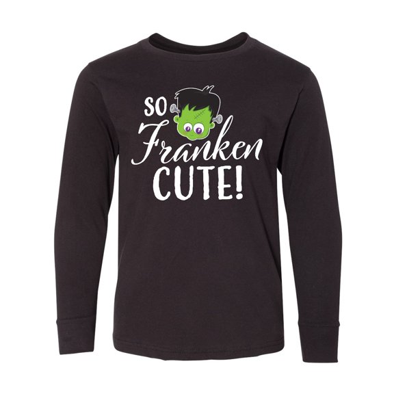 Inktastic Halloween So Franken Cute Long Sleeve Youth T-Shirt