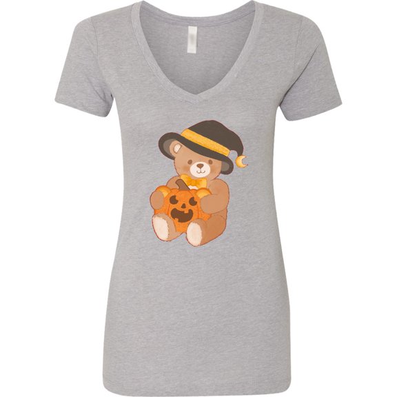 Inktastic Halloween Teddy Bear Women's V-Neck T-Shirt