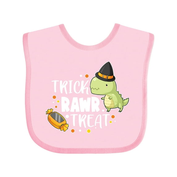Inktastic Halloween Trick Rawr Treat with Dinosaur Boys or Girls Baby Bib