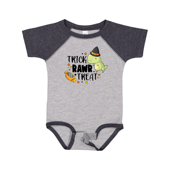Inktastic Halloween Trick Rawr Treat with Dinosaur Boys or Girls Baby Bodysuit