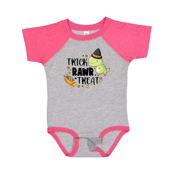 Inktastic Halloween Trick Rawr Treat with Dinosaur Boys or Girls Baby Bodysuit