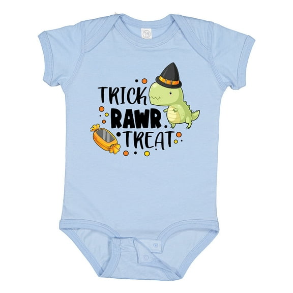 Inktastic Halloween Trick Rawr Treat with Dinosaur Boys or Girls Baby Bodysuit