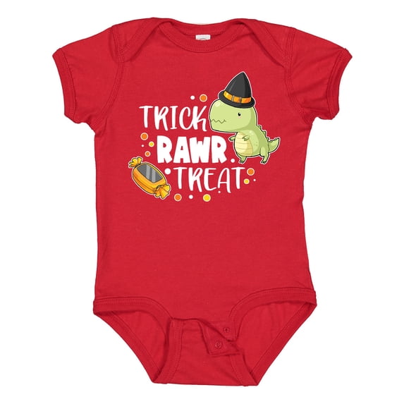 Inktastic Halloween Trick Rawr Treat with Dinosaur Boys or Girls Baby Bodysuit