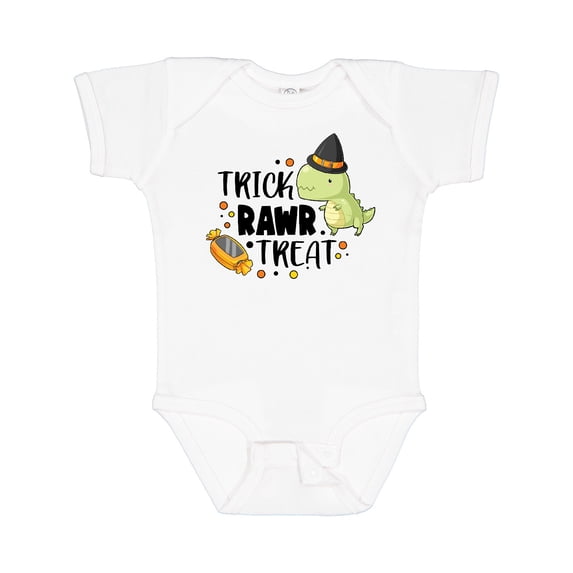 Inktastic Halloween Trick Rawr Treat with Dinosaur Boys or Girls Baby Bodysuit