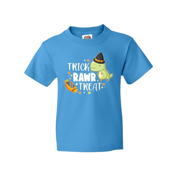 Inktastic Halloween Trick Rawr Treat with Dinosaur Youth T-Shirt