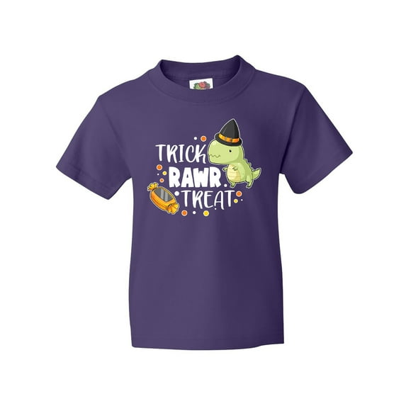Inktastic Halloween Trick Rawr Treat with Dinosaur Youth T-Shirt