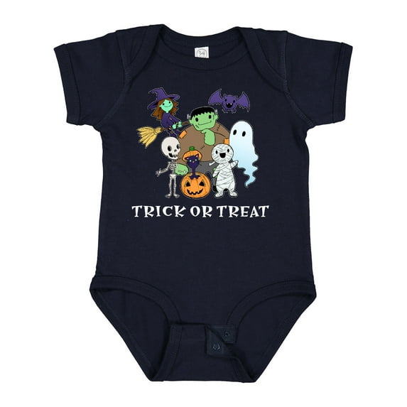 Inktastic Halloween Trick-or-Treat Cute Group of Monsters Boys or Girls Baby Bodysuit
