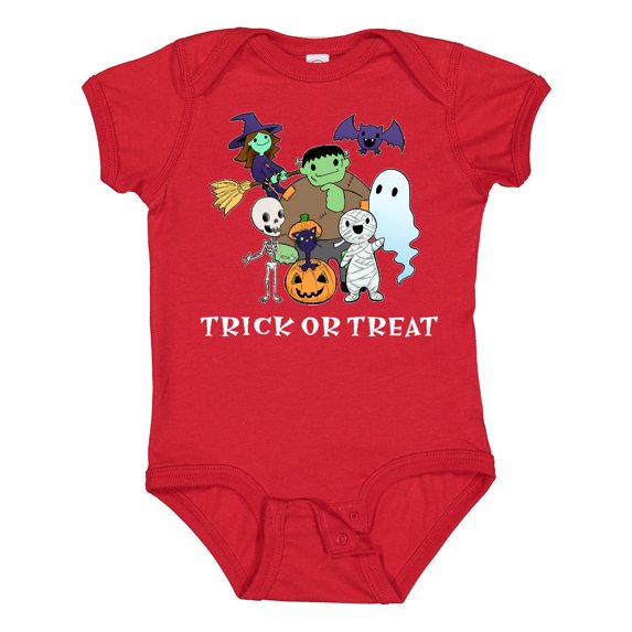 Inktastic Halloween Trick-or-Treat Cute Group of Monsters Boys or Girls Baby Bodysuit
