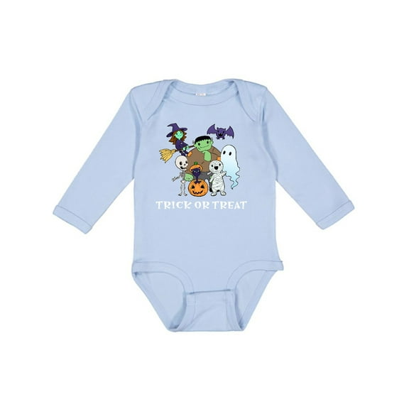 Inktastic Halloween Trick-or-Treat Cute Group of Monsters Boys or Girls Long Sleeve Baby Bodysuit