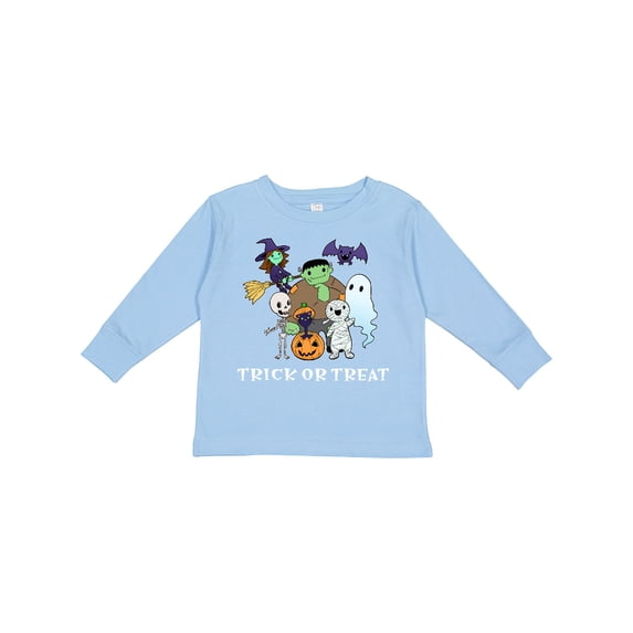 Inktastic Halloween Trick-or-Treat Cute Group of Monsters Boys or Girls Long Sleeve Toddler T-Shirt