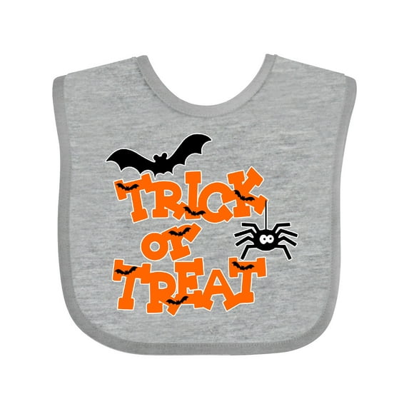 Inktastic Halloween Trick-or-Treat with Spider and Bats Boys or Girls Baby Bib