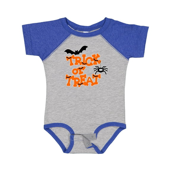 Inktastic Halloween Trick-or-Treat with Spider and Bats Boys or Girls Baby Bodysuit