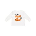 thumbnail image 1 of Inktastic Halloween Trick-or-Treat with Spider and Bats Boys or Girls Long Sleeve Toddler T-Shirt, 1 of 5