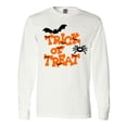 thumbnail image 1 of Inktastic Halloween Trick-or-Treat with Spider and Bats Long Sleeve T-Shirt, 1 of 5