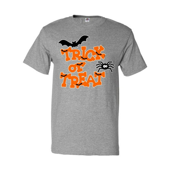 Inktastic Halloween Trick-or-Treat with Spider and Bats T-Shirt