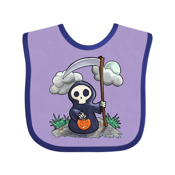 Inktastic Halloween Trick or Treating Cute Grim Reaper Boys or Girls Baby Bib