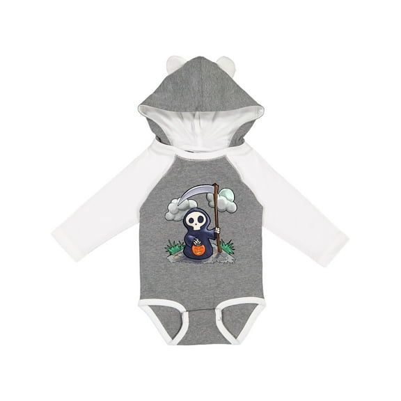 Inktastic Halloween Trick or Treating Cute Grim Reaper Boys or Girls Long Sleeve Baby Bodysuit
