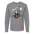 thumbnail image 1 of Inktastic Halloween Trick or Treating Cute Grim Reaper Long Sleeve T-Shirt, 1 of 5