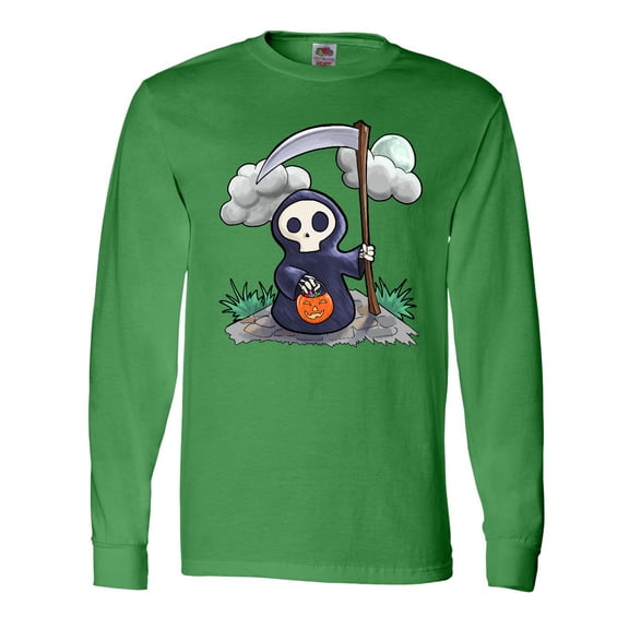 Inktastic Halloween Trick or Treating Cute Grim Reaper Long Sleeve T-Shirt