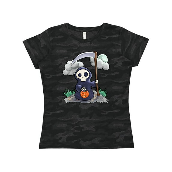 Inktastic Halloween Trick or Treating Cute Grim Reaper Women's T-Shirt