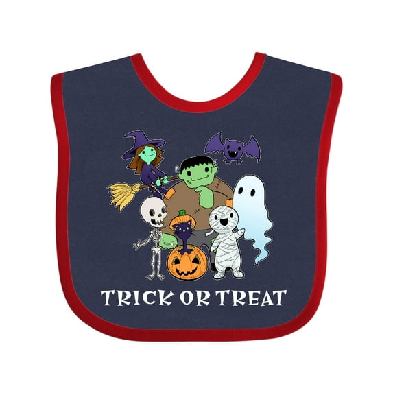 Inktastic Halloween Trick-or-treat Cute Group of Monsters Boys or Girls Baby Bib