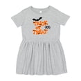 thumbnail image 1 of Inktastic Halloween Trick-or-treat with Spider and Bats Girls Toddler Dress, 1 of 5