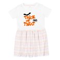 thumbnail image 1 of Inktastic Halloween Trick-or-treat with Spider and Bats Girls Toddler Dress, 1 of 5