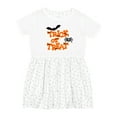 thumbnail image 1 of Inktastic Halloween Trick-or-treat with Spider and Bats Girls Toddler Dress, 1 of 5