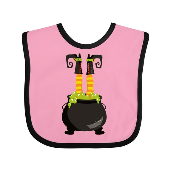 Inktastic Halloween, Witch Cauldron, Witch Legs, Potion Boys or Girls Baby Bib