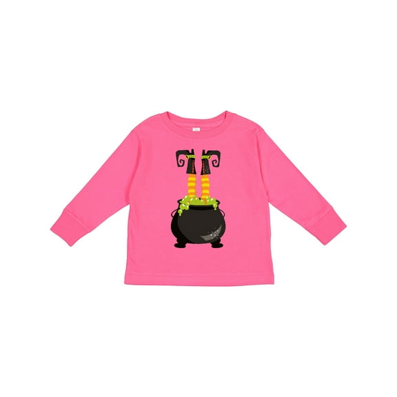 Inktastic Halloween, Witch Cauldron, Witch Legs, Potion Boys or Girls Long Sleeve Toddler T-Shirt