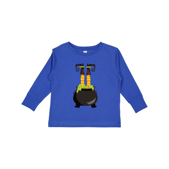 Inktastic Halloween, Witch Cauldron, Witch Legs, Potion Boys or Girls Long Sleeve Toddler T-Shirt