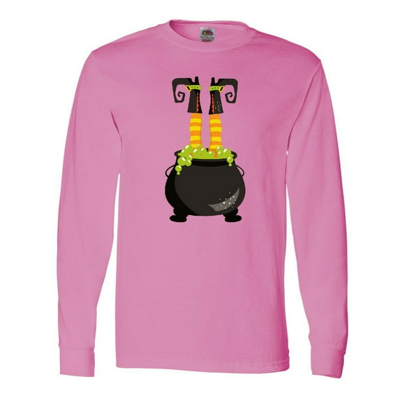 Inktastic Halloween, Witch Cauldron, Witch Legs, Potion Long Sleeve T-Shirt