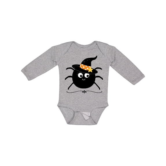 Inktastic Halloween Witch Spider Girls Long Sleeve Baby Bodysuit