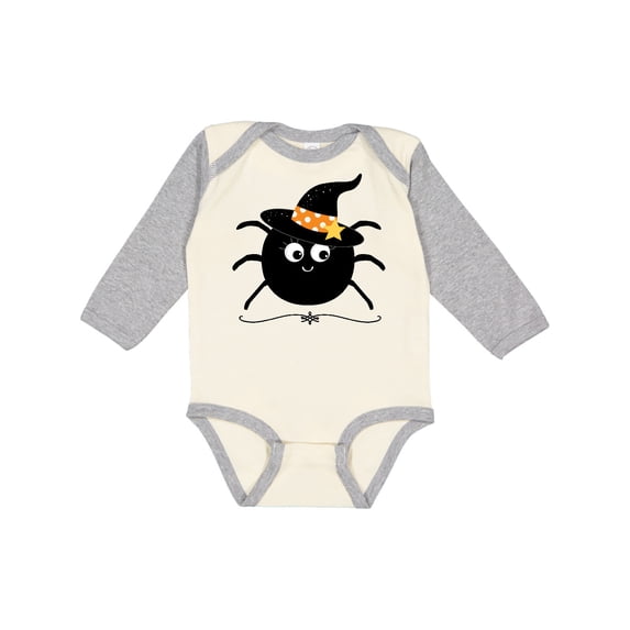 Inktastic Halloween Witch Spider Girls Long Sleeve Baby Bodysuit