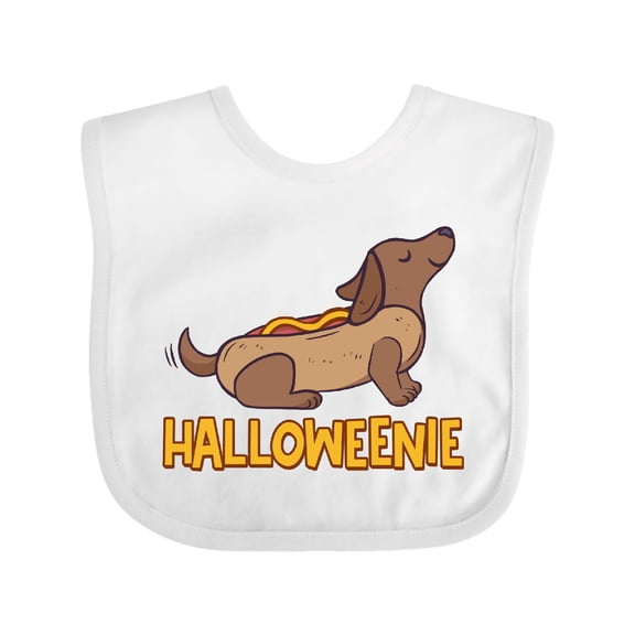 Inktastic Halloweenie Cute Dachshund in Hot Dog Costume Boys or Girls Baby Bib