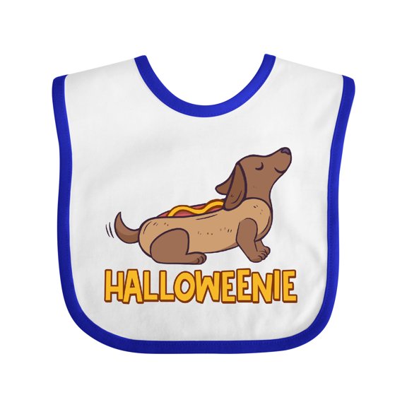 Inktastic Halloweenie Cute Dachshund in Hot Dog Costume Boys or Girls Baby Bib
