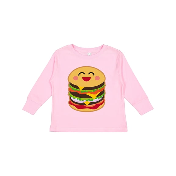 Inktastic Hamburger Kawaii Boys or Girls Long Sleeve Toddler T-Shirt