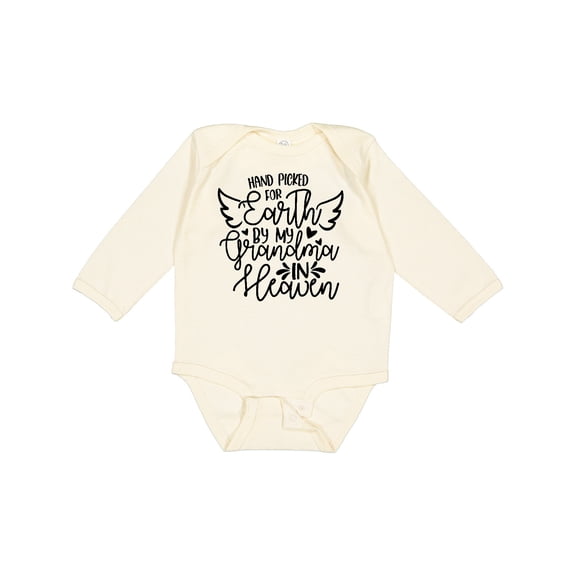 Inktastic Hand Picked for Earth by My Grandma in Heaven Boys or Girls Long Sleeve Baby Bodysuit