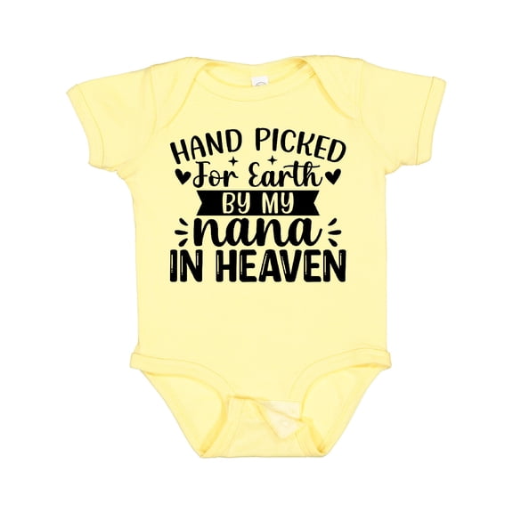 Inktastic Hand Picked for Earth by My Nana in Heaven Boys or Girls Baby Bodysuit