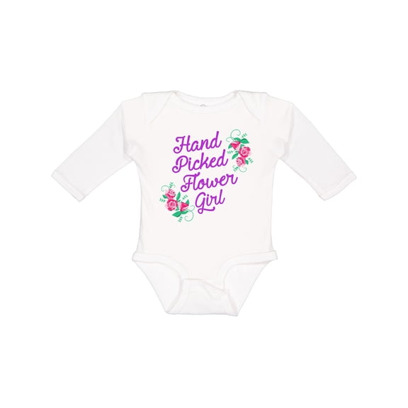 Inktastic Handpicked Flower Girl For Wedding Girls Long Sleeve Baby Bodysuit