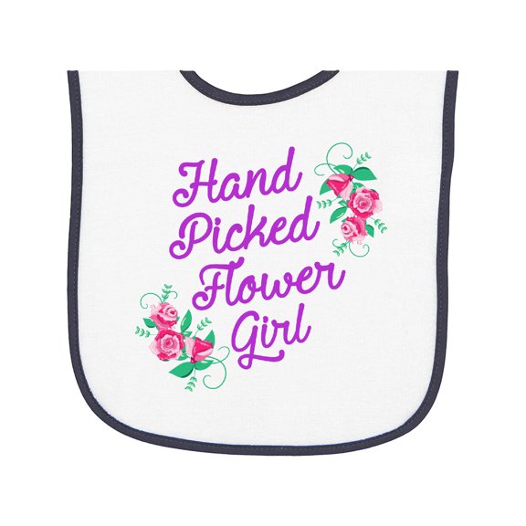 Inktastic Handpicked Flower Girl for Wedding Baby Terry Cloth Bib