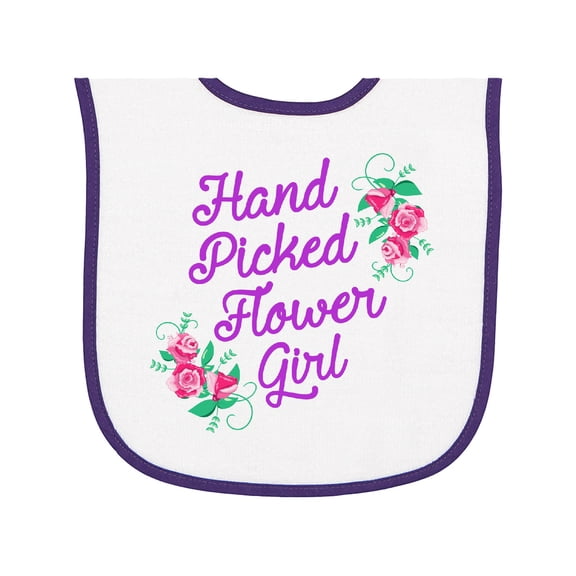 Inktastic Handpicked Flower Girl for Wedding Baby Terry Cloth Bib