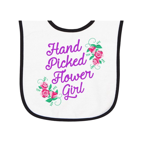 Inktastic Handpicked Flower Girl for Wedding Baby Terry Cloth Bib
