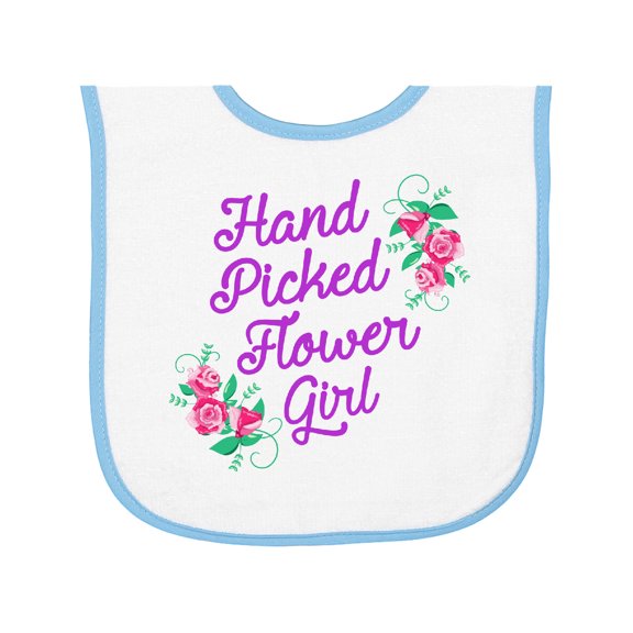 Inktastic Handpicked Flower Girl for Wedding Baby Terry Cloth Bib