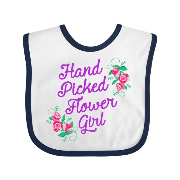 Inktastic Handpicked Flower Girl for Wedding Girls Baby Bib